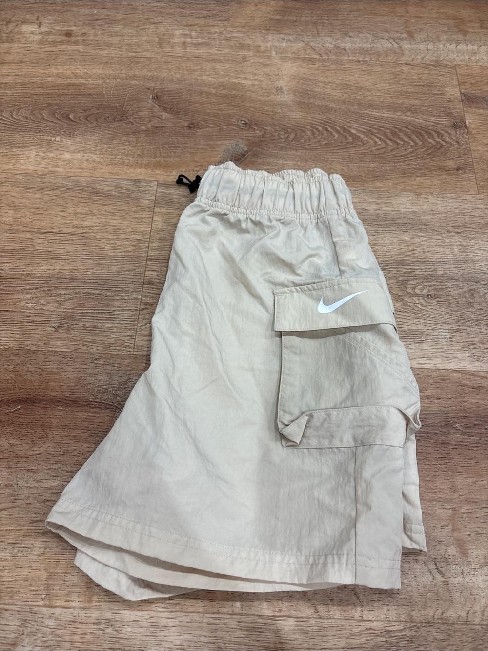 Nike Beige Cargo Shorts with Side Pocket and Swoosh